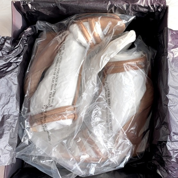 Brian Atwood Pinkston Open Toe Platform Wedge Heels Suede Sandals Tan Brown 7 37 - Picture 3 of 17